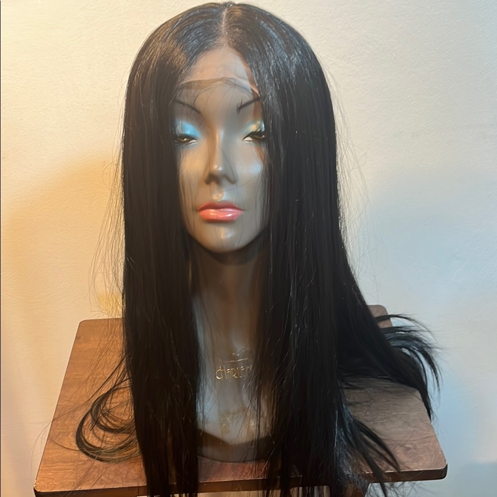 - Sleek Black Women's Wig.  28”